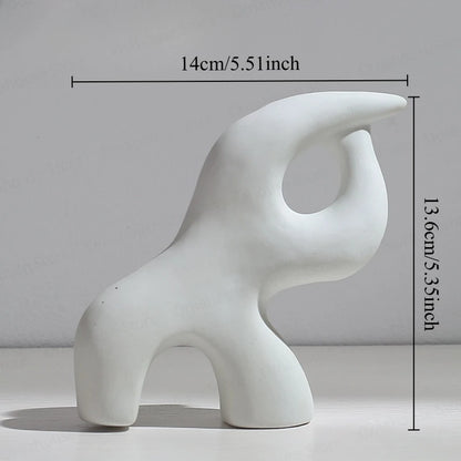 Nordic Creative White Vase Living Room Simple Ceramic Vase Decoration High End Art Glass Vase