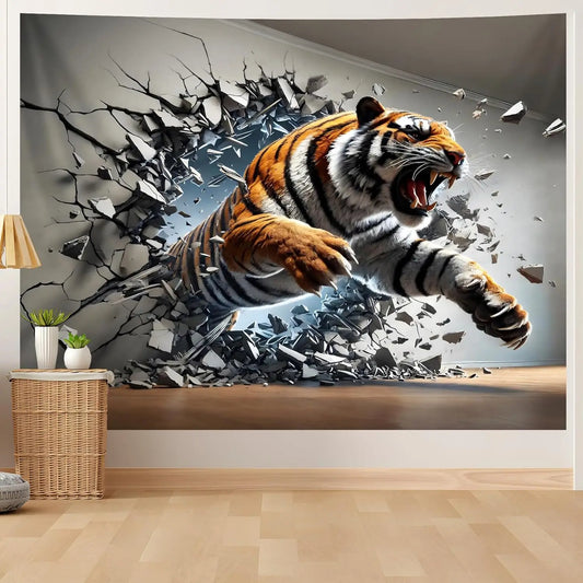 3Dtapestry of puppies, lions, and animals Suitable for male bedroom,living room, dormitory home decoration, cool male decoration