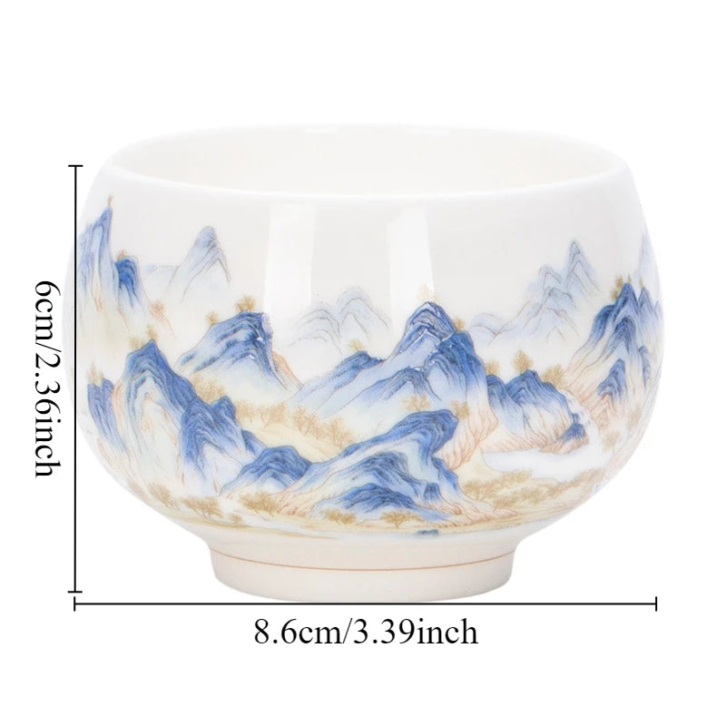 Exquisite Lamb Fat Jade White Porcelain Tea Cup Handmade Portable Ceramic Teacup Customized Tea Set Personal Master Cup