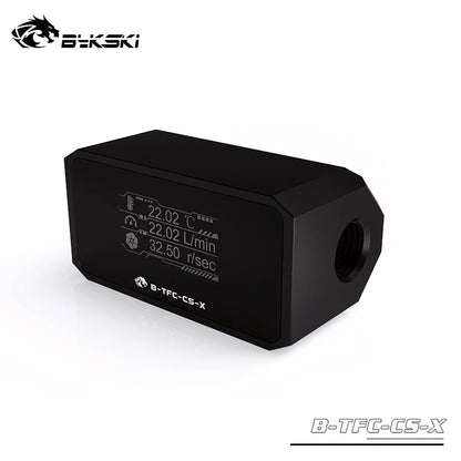 Bykski termómetro de agua Sistema de enfriamiento de agua Flujo Fugas de la bomba Alarma RPM Sensor de temperatura PC Enfriador B-TFC-CS-X