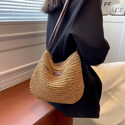 Sac à bandoulière de paille d'été de mode pour femmes Femmes Femmes Holiday Shopping Shopping Woven Bassbag Messenger Messenger Pourse pour sacs