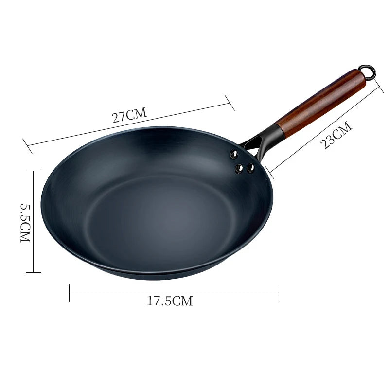 Coating-Free Frying Pan Non Stick Frying Pans Steak Omelette Pancake Skillet Pre-seasoned for Outdoor Barbecue Microwave Safe