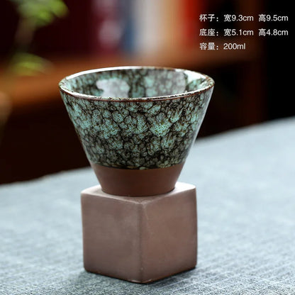 Japanese-style Ceramic Kiln Cup Home Art Decorative Ceramic Cup Creative Retro Cone Ceramic Coffee Cup Latte Porcelain Cup 200ML