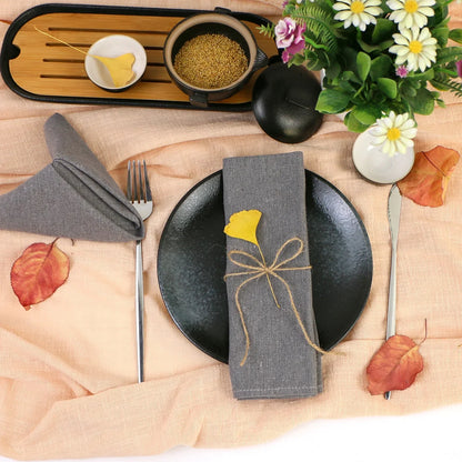 Set of 10 Pack Cocktail Napkins 40 X 40cm Cotton Blend Heavy Fabric Durable Linen Towel for Home Kitchen Wedding Decoration