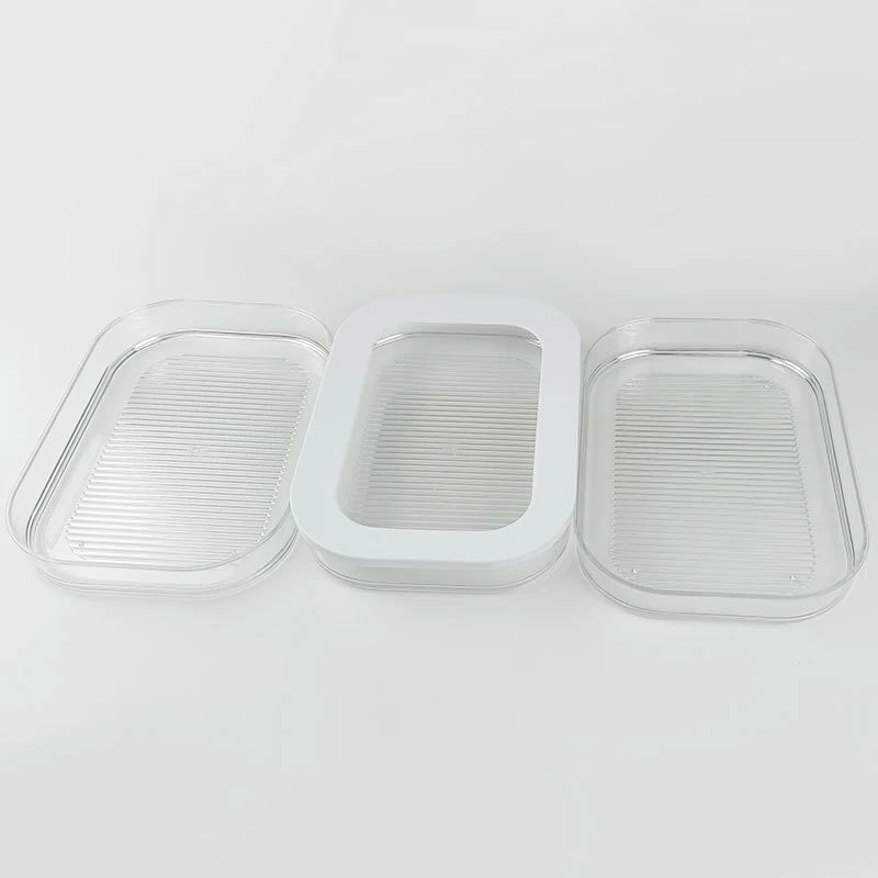 Cércia refrigerada com tampa de tampa de alimento Caixa de armazenamento transparente de plástico congelado para geladeira para refrigerador de cozinha