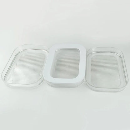 Corizante refrigerado con tapa de plástico congelado de plástico congelado Caja de almacenamiento transparente para el refrigerador de cocina Tazón fresco