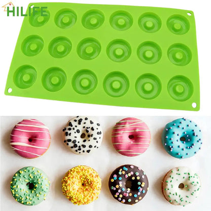 4cm Mini Chocolate/ Donut Silicone Mold Bakeware Biscuit Cake Molds Reusable Donut Dessert Baking Pan  Silicone Mould 18-Cavity