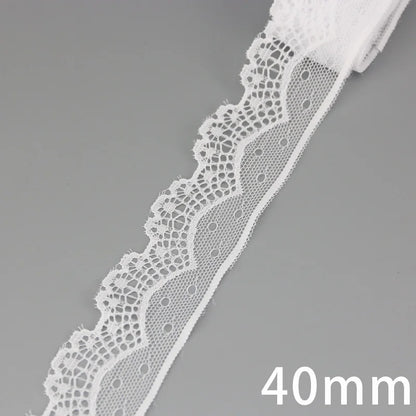 (5 yards/roll) white Lace ribbon fabric Webbing Decoration Lovely gift packing polyester Material