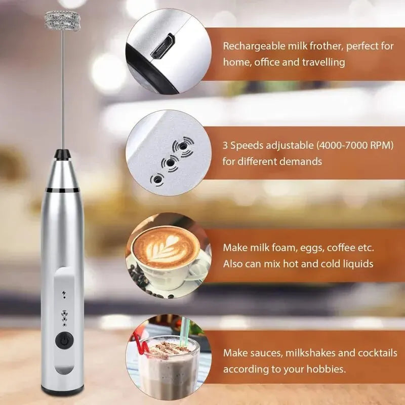 Blender portabil de lapte electric Blender portabil USB Mini Maker de cafea mixer Cappuccino cremă de ou Bătătoare pentru mâncare