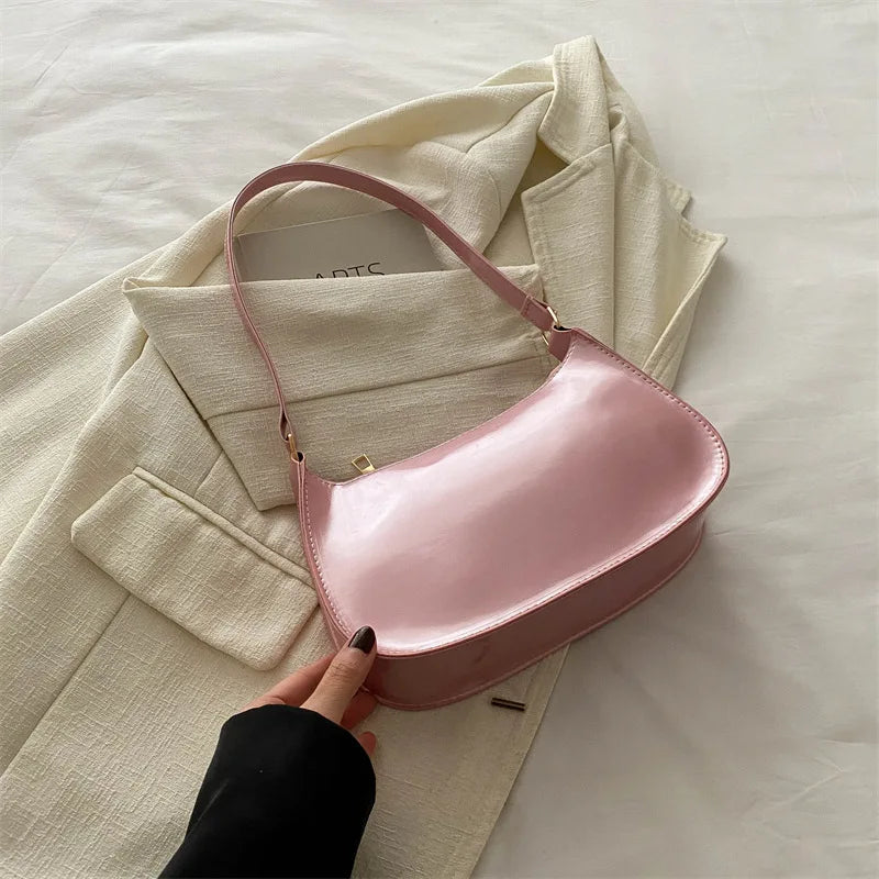 Stylish Solid Color Shoulder Bag, Mini Women'S Underarm Bag, Secure Zipper Wallet, Phone Pouch, Perfect Gift Choice, Fixed Strap