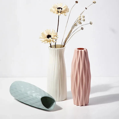 1pc Vase en plastique nordique simple petite bouteille de rangement de pot à fleurs fraîches pour les fleurs salon décorations de maison modernes ornements