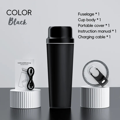Stainless Steel Wireless Portable Blender 650ml USB Juicer Orange Juice Mixer 20blades Crushed Ice 3000mAh Long-term Insulation