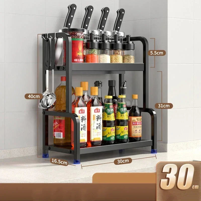 Knife Stand Door Organizer Spices Spice Racks Rack Jars Cutting Seasoning Drain Kitchen 2/3layers Condiments Storage Rack Board
