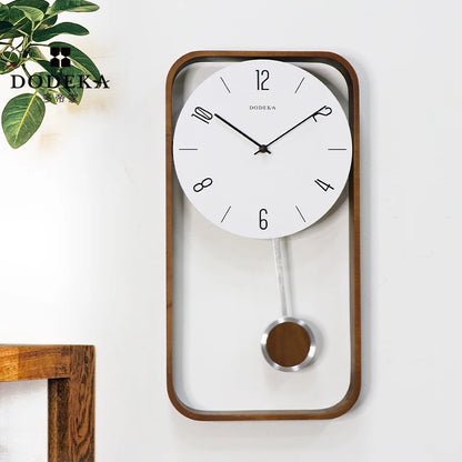 Holz-Vintage-Wanduhren, modernes Wohnzimmer mit Pendel, luxuriöse große Uhren, Wanduhr, modernes Design, Heimdekoration, Geschenkideen