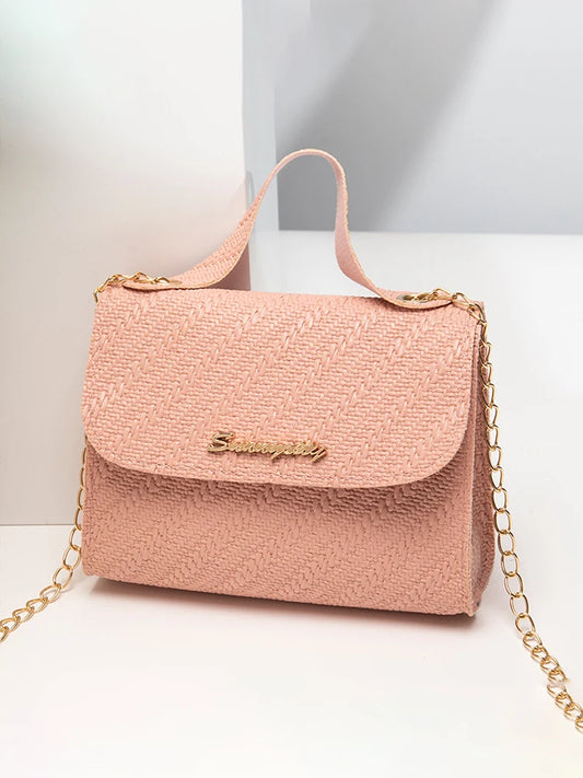 Embossing kettingketen vierkante tas pu lederen grote capaciteit schouder crossbody mobiele telefoontas voor vrouwen