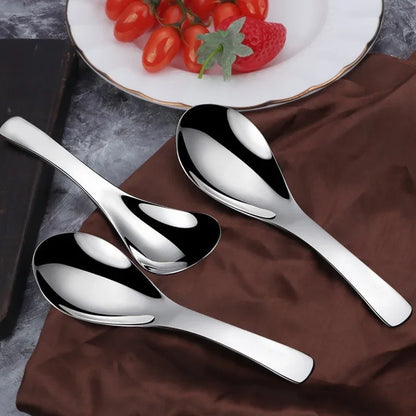 1/2/4PCS Stainless Steel Soup Spoon Deepen Large Capacity Spoon Silver Mirror Polished Flatware Soup Rice Home Kitchen Tableware