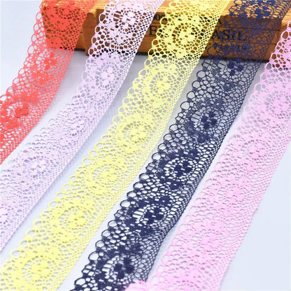 10 Yards/Lot High Quality Beautiful Lace Ribbon Tape 40MM Lace Trim DIY Embroidered For Sewing Decoration african lace fabric