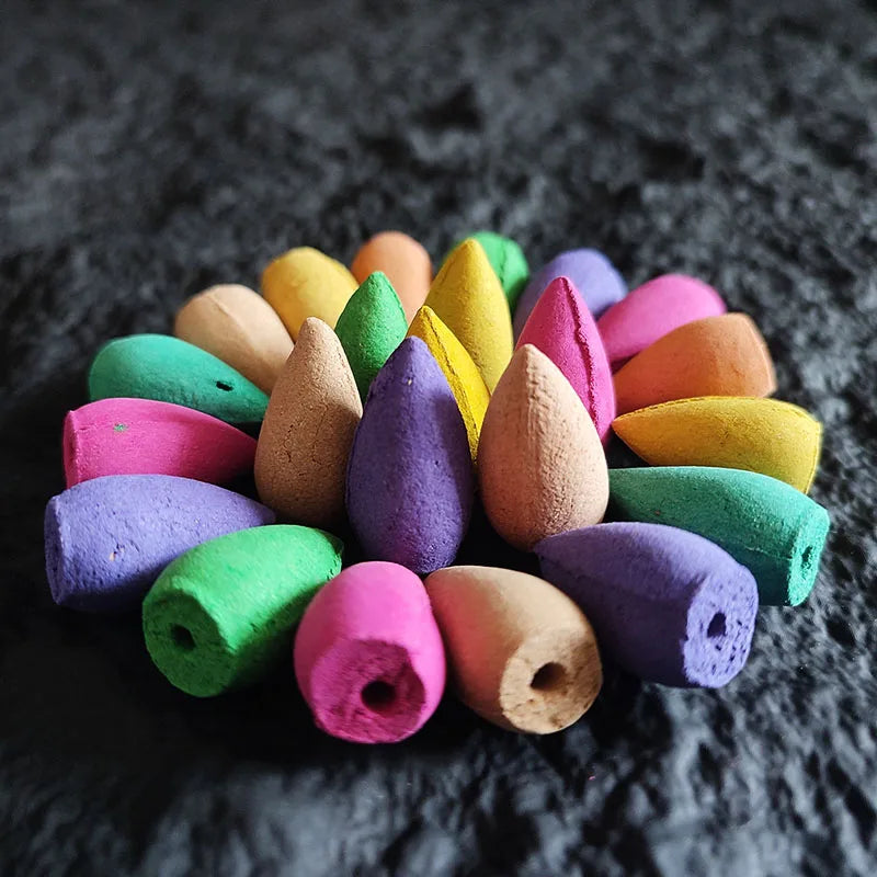 Y 10/20/50Pcs Natural Indian Cone Insence Rose Waterfall Reflux Tower Incense for Backflow Burner Home Tea Room Hotel Fragrance
