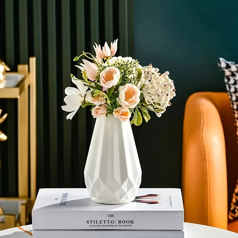 1pc Geometrical Plastic Flower Vase For Room Decor And Home Plastic, Round, Decorative Container for Decoration