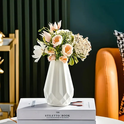 1pc Geometrical Plastic Flower Vase For Room Decor And Home Plastic, Round, Decorative Container for Decoration