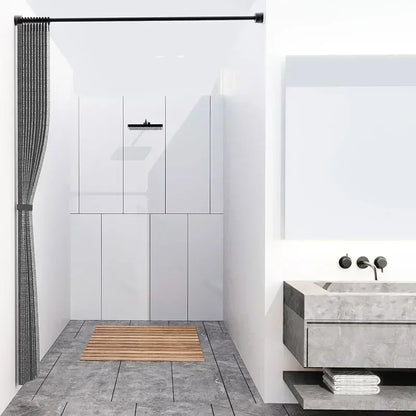 Waterproof Laminated Imitation Linen  Large Ring Strong Thick Cloth Opaque Shower Curtain for Shower Curtains in Bathrooms