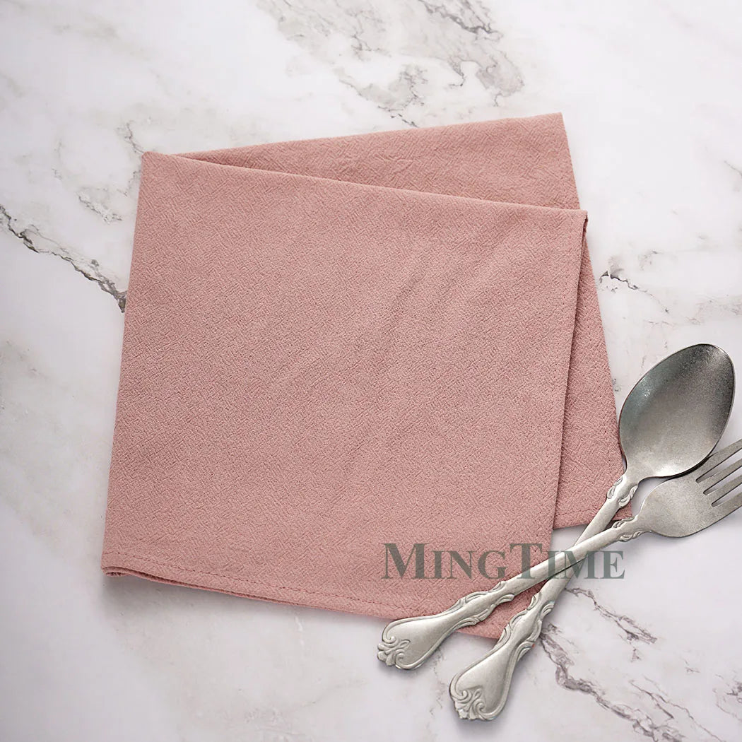 12pcs Napkins 40X40CM Plain Washed Cotton Tea Towel Dining Place Mats Wedding Party Christmas Linen Kitchen Cloths Table Decor