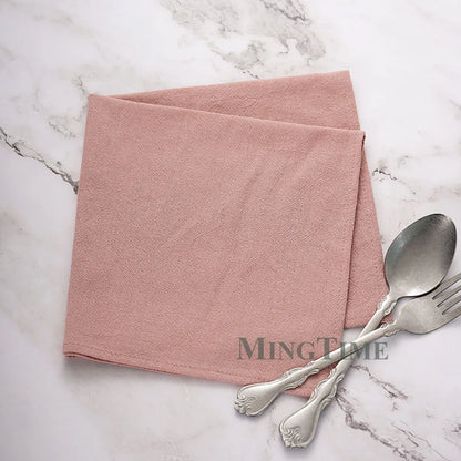 12pcs Napkins 40X40CM Plain Washed Cotton Tea Towel Dining Place Mats Wedding Party Christmas Linen Kitchen Cloths Table Decor