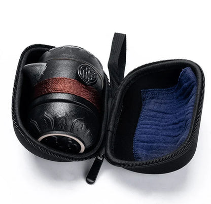 Travel Tea Set Black Pottery Portable Teaware Incule 1pcs Teapot 2pcs 1Bag Gaiwan Cups Coffeeware Teaware Green Cup Sets