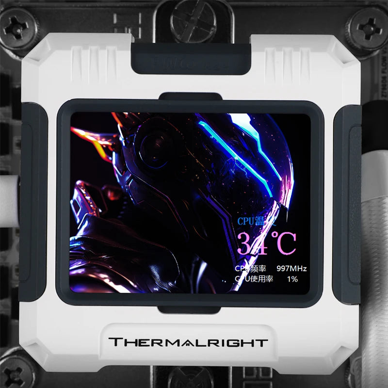 Thermalright FROZEN WARFRAME 360 WHITE ARGB الكل في واحد مبرد مائي بارد 2.4 بوصة شاشة LCD مخصصة