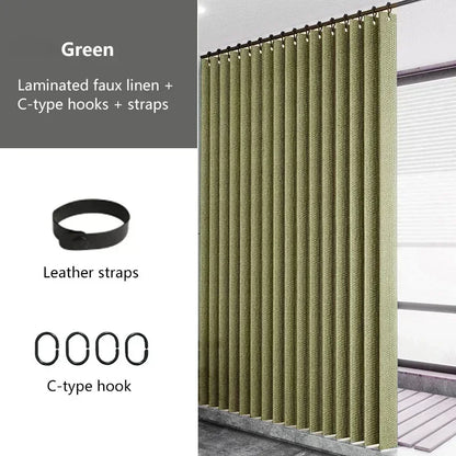 Waterproof Laminated Imitation Linen  Large Ring Strong Thick Cloth Opaque Shower Curtain for Shower Curtains in Bathrooms