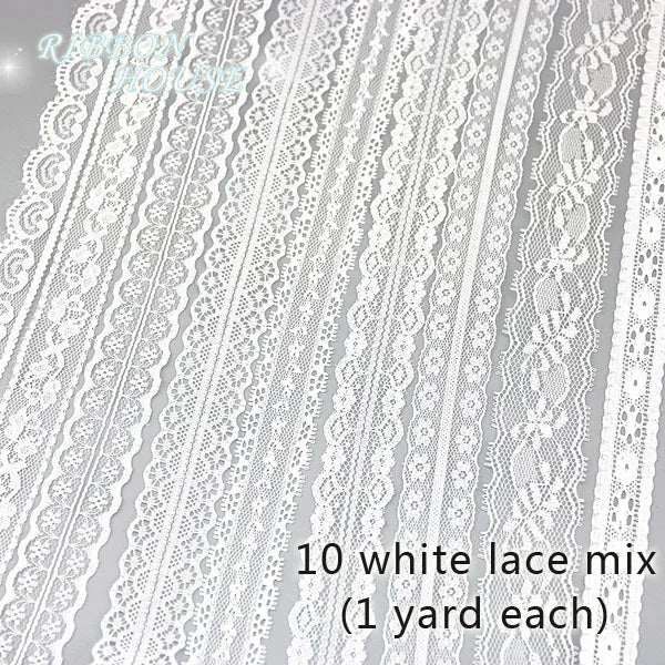 (5 yards/roll) white Lace ribbon fabric Webbing Decoration Lovely gift packing polyester Material
