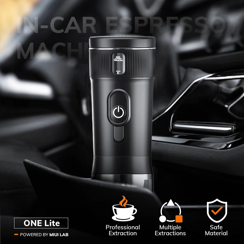 Cafeteira portátil de miui miui pequena máquina de café expresso DC12V cafeteira de cafeteira para carros ao ar livre acampamento Backpacker leve