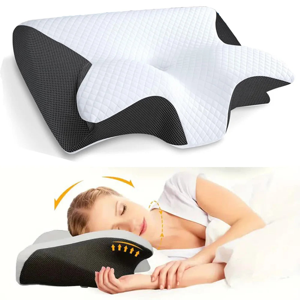 Méquido para dormir Memoria almohada de cuello lento Reboado cómodo espuma de memoria almohada de dormir almohada de cama de cuello ortopédico