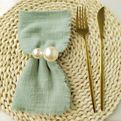 6PCS Napkins 32x32cm Cotton Cloth Gauze Retro Burr Rustic Kitchen Towel Dining Place Mat Wedding Party Linen Napkin Table Decor