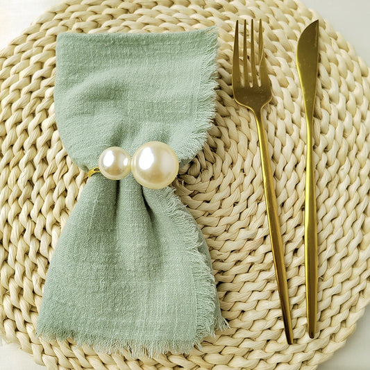 6PCS Napkins 32x32cm Cotton Cloth Gauze Retro Burr Rustic Kitchen Towel Dining Place Mat Wedding Party Linen Napkin Table Decor
