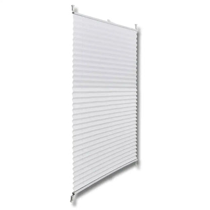 Sure! Here’s an optimized title for the product:White Blackout Pleated Shade 110x125 cm Privacy Light Blocking Curtain Blinds