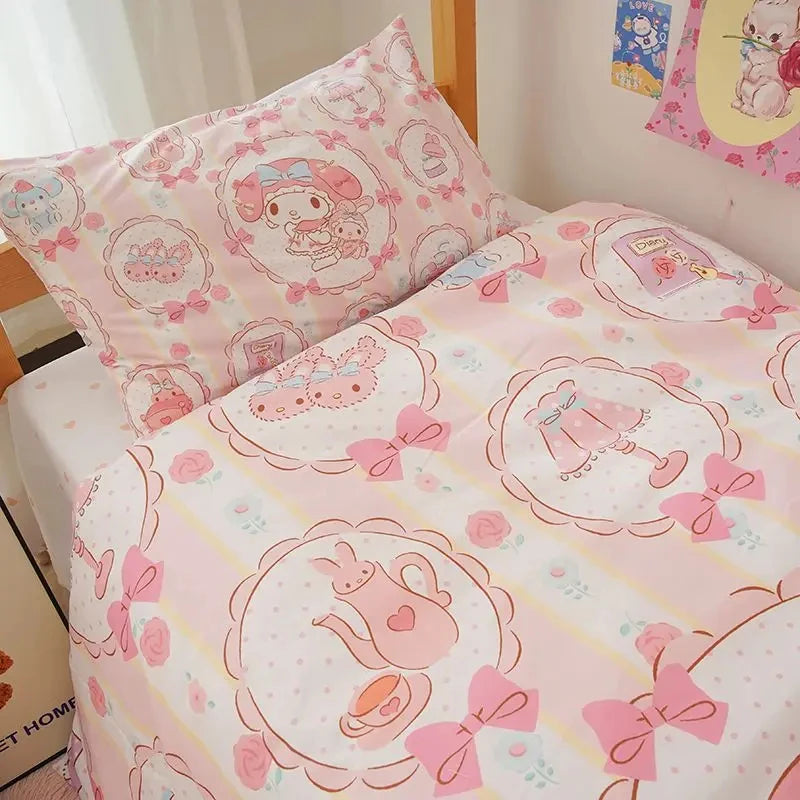 Kawaii paplan borító sanrio anime rajzfilm my melody cinnamoroll kuromi vigasztaló borító ágynemű gyermekek lány női ágy dekoráció