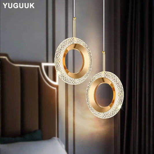 Nordesch Ring LED Pendant Luuchten Indoor Hanging Lampe Zëmmercor fir Bettkammeriessen, déi modern Pendler Pendler