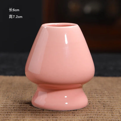 Japanese Matcha Whisk Holder Ceramic Green Tea Bowl Chasen Stand for Living Room Kitchen Dining Room Tea Ceremony Accessories