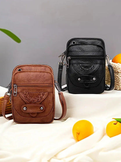 Pu mole de couro macio de couro de grande capacidade, casual e leve, bolsa de crossbody para mulheres