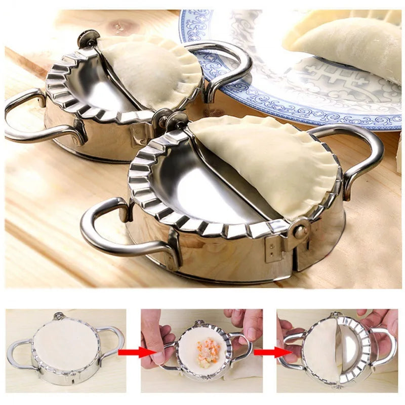 Stainless Steel Dumplings Tool Dumpling Mold Household Manual Press  Kitchen Pastry Baking Dumpling Maker Accessories