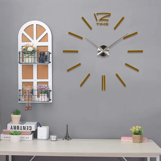 2021 new fashion 3D big size wall clock mirror sticker DIY wall clocks home decoration wall clock meetting room wall clock