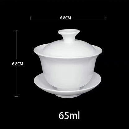 Dehua weiße Porzellan Cover Bowl Haushalt Kungfu Single Tea Tasse Gaiwan handgefertigte Keramik Tee Set große kleine Sancai Cover Bowl Schüssel