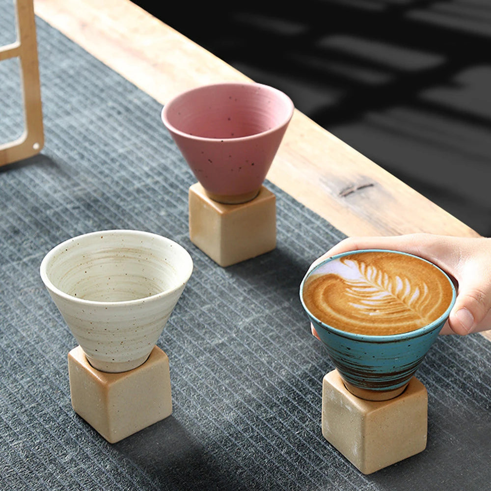 Creative Retro Ceramic Coffee Cup grov keramikk te kopp japansk latte pull blomster porselen kopp husholdning nytt keramikk krus