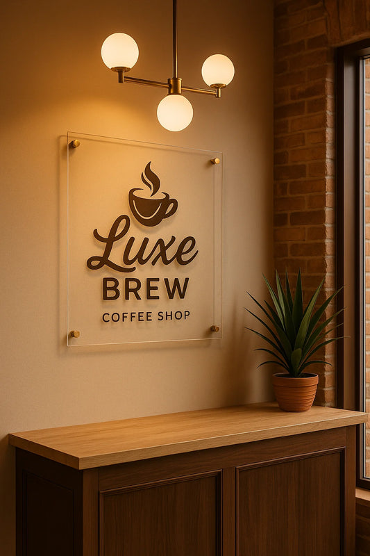 Custom Acrylic Wall Sign Plaque – Modern Business Logo Display Board for Café Office Shop Beauty Studio & Home Decor