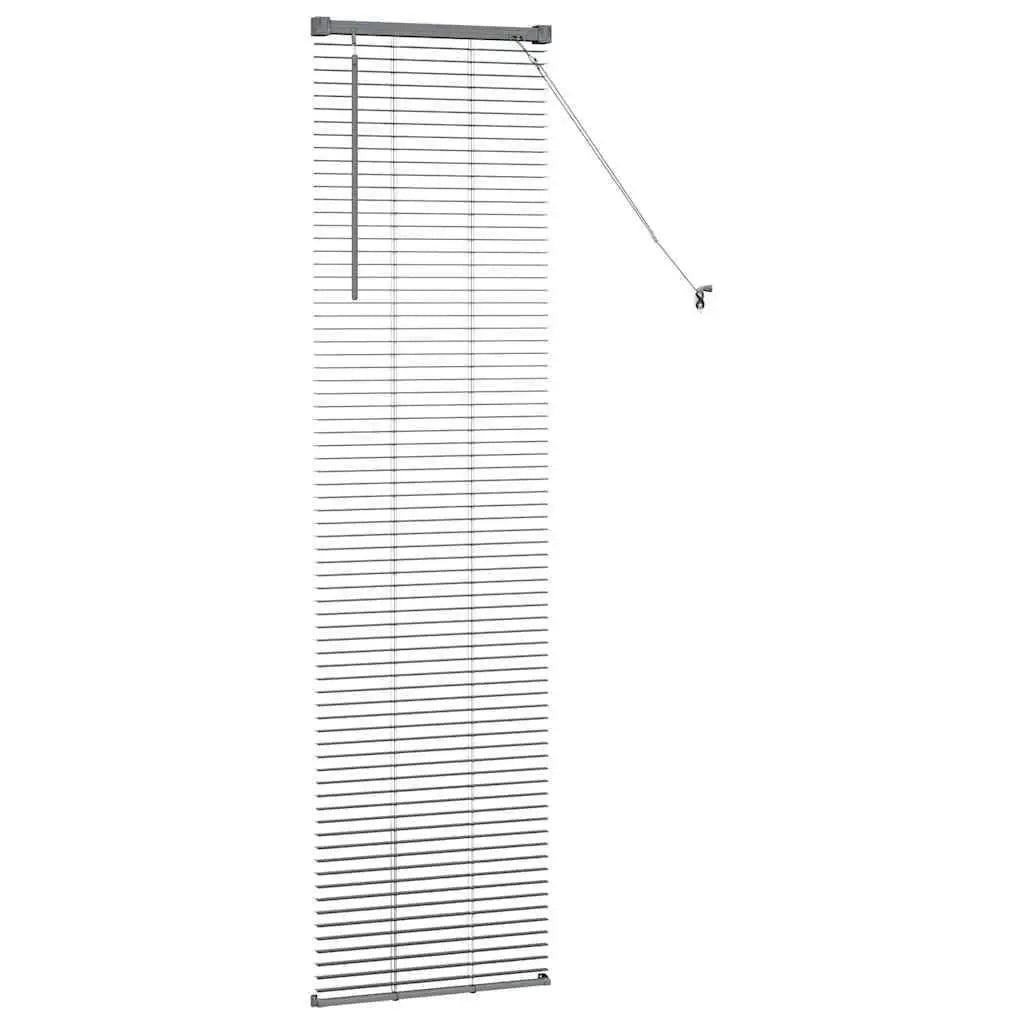 Manual Dark Grey Aluminum Blinds with Curtains Home Decoration Adjustable Window Covering