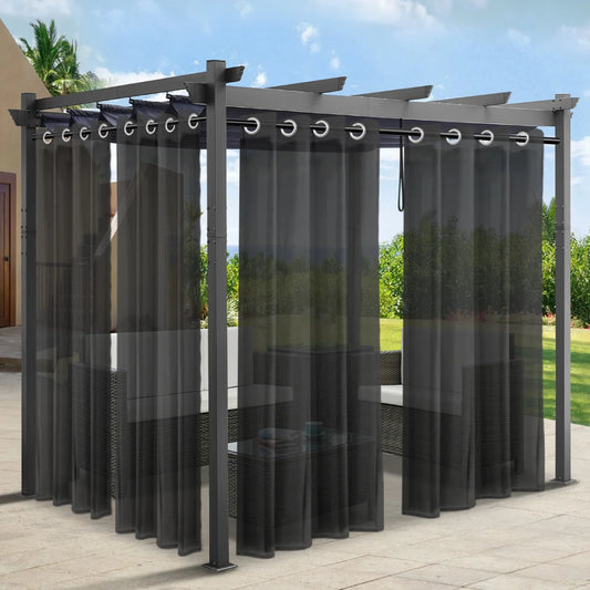 1PC, Outdoor Patio Waterproof Curtains - Grommet Outdoor/Indoor Sheer Curtains for Living Room, Bedroom, Porch, Pergola, Cabin