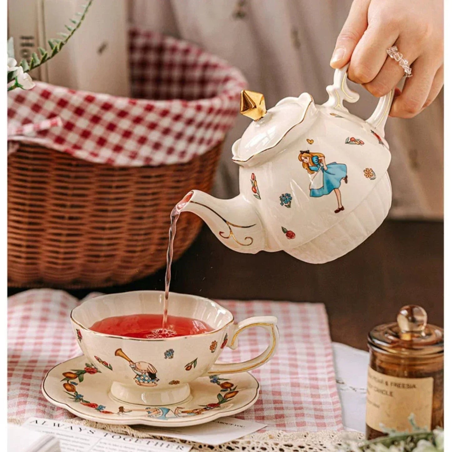 Cupa cu cutie de cadouri de lux și oală Fată și iepure din ceramică ceașcă de cafea set set de cadouri pentru ziua de naștere