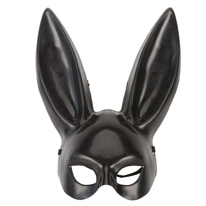 Masque de lapin noir blanc halloween fête de décoration long oreilles de lapin de lapin de lapin costume cosplay