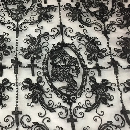 Gothic Lolita Black Lace Fabric Gauze DIY Women's Clothing Couture Material Accessories Couture Sewing Accessories Lace Fabric